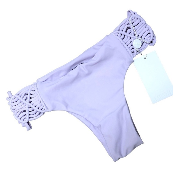 NWT - MIKOH Cayman Brazilian Style Bikini Bottom in Taro/Lavender - Size Large - Picture 3 of 6